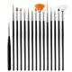 thumbnail image 1 of Jumpingount 15 piezas Nail Art Brush Toenail Nail Dotting Pen para principiantes Pintura Manicura Salón profesional Regalos Pinceles de maquillaje y herramientas Negro, 1 of 6