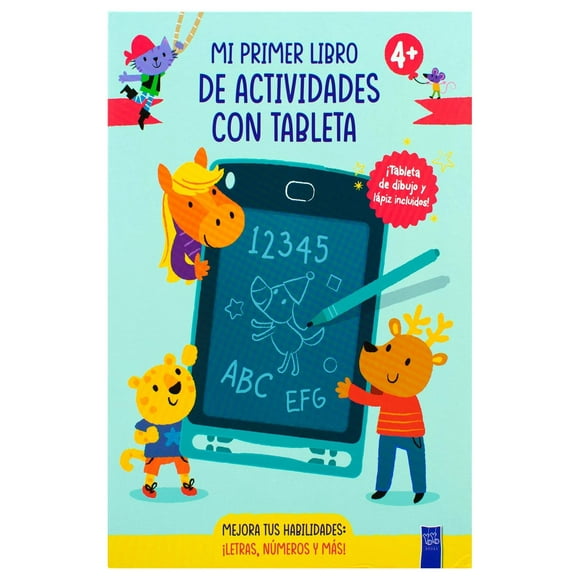Mi primer libro de actividades con tableta 4+: ¡Letras, números y más! (Aqua) Blanco