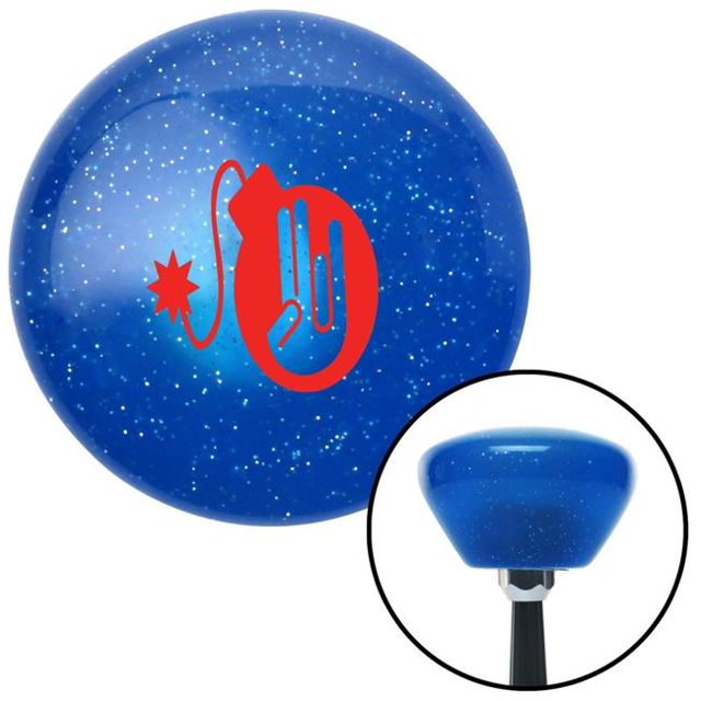 Bouton de Changement de Vitesse en Flocon de Métal Rétro Rouge JDM Bomb Bleu avec Levier de Vitesses M16 x 1,5