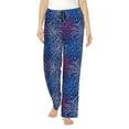 thumbnail image 2 of Goofa Ireworks In The Night Sky Printed Soft Pajama Pants for Women, Wide Leg Comfy Casual Lounge Yoga Pants-, 2 of 9