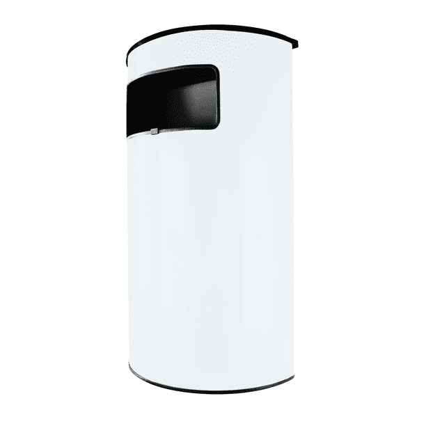 Bote De Basura Jofel Media Luna Con Tapa Tipo Cenicero Gris 45.5L