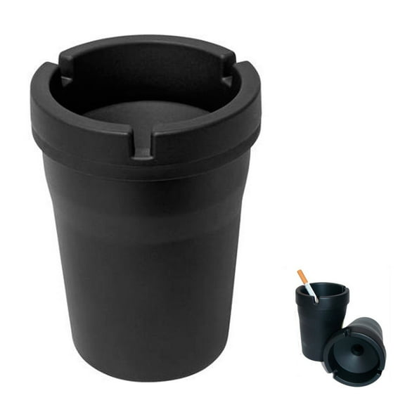 1 Butt Bucket Smokeless Ashtray Travel Auto Cigarette Odor Extinguishing Black