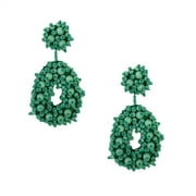 Salina Beaded Cluster Drop Earrings, Jungle