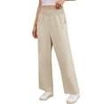 thumbnail image 6 of Asklazy Wide Leg Pants for Women Lightweiht Elastic Waisted Palazzo Trousers,US Size,Almond,M, 6 of 18