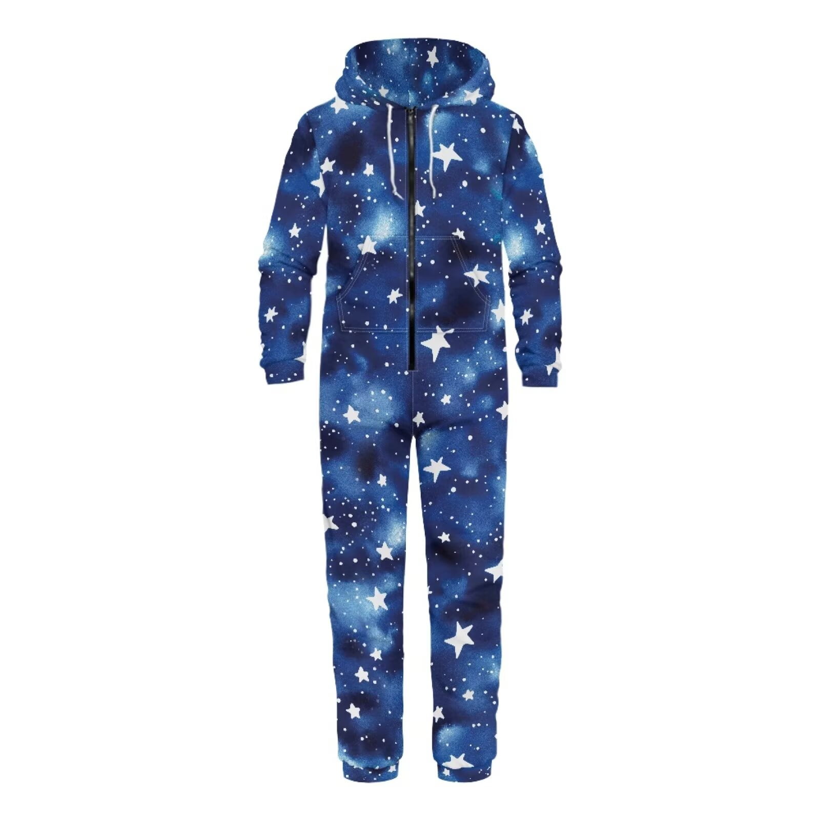 POLERO Cartoon Monster Print Halloween Adult Onesie Pajames for Pajamas Party Men and Women Zipper Playsuit for Couple Cosplay, Size 4XL