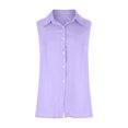thumbnail image 5 of JSheng Womens' Summer Tank Top Women Solid-Color Soft Cotton and Linen Oversize Button Lapel Vest Purple XL, 5 of 5