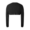 thumbnail image 5 of GBSYEWXS Women Sweater Crew Neck Solid Color Long Sleeve Cover-Up Outwear Black Sweater, 5 of 5