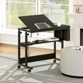 thumbnail image 6 of DEXTRUS Adjustable Height Standing Desk, Rolling Computer Writing Desk with Charging Station, Black, 6 of 8