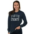 thumbnail image 4 of Find Strength In You Workout Motivate Plus Size Long Sleeve Graphic Tee Shirt Brisco Brands 2X, 4 of 5