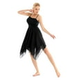 thumbnail image 3 of Sinleey Womens Lyrical Ballet Dancewear Mesh High-Low Hem Modern Dance Dress Black M, 3 of 7