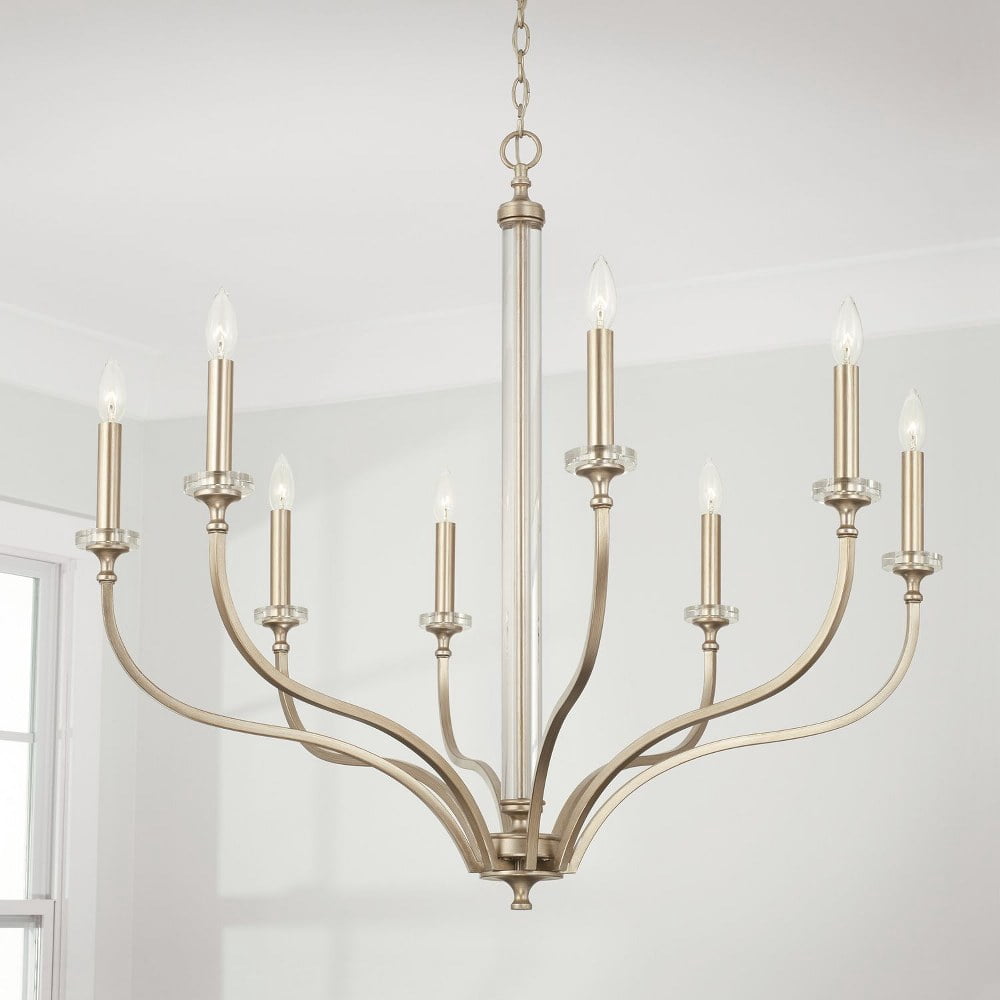 8 Light Chandelier In Transitional Style-35 Inches Tall And 38 Inches Wide     -Traditional Installation Capital Lighting 444881Bs