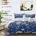 thumbnail image 3 of Starfish Coral Shell Bedding Duvet Cover Set Twin Size 4 Pieces Navy Blue Summer Beach Bedding Set with Zipper Closure, 1 Comforter Cover 68x86 Inches 1 Flat Sheet & 2 Pillow Cases, 3 of 7