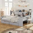 thumbnail image 5 of Mirightone L-Shaped Corner Bookcase MDF Daybeds, Gray, 5 of 9