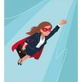 thumbnail image 3 of Boss Lady Duvet Cover Set, Young Lady Wearing a Suit and a Cape Flying Through Air Superhero, Decorative 2 Piece Bedding Set with 1 Pillow Shams, Twin Size, Pale Blue and Multicolor, by Ambesonne, 3 of 3