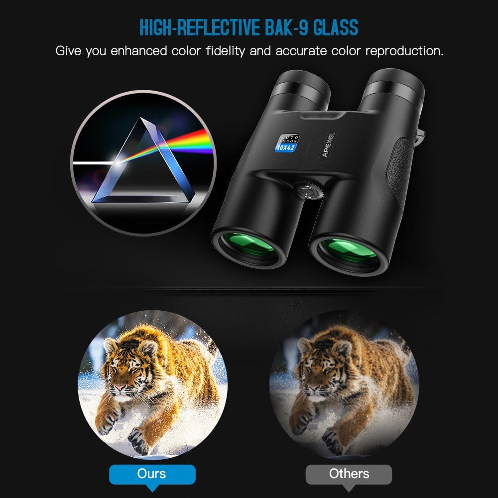 APEXEL 10x42 Waterproof Auto Focus Binoculars for Bird Watching