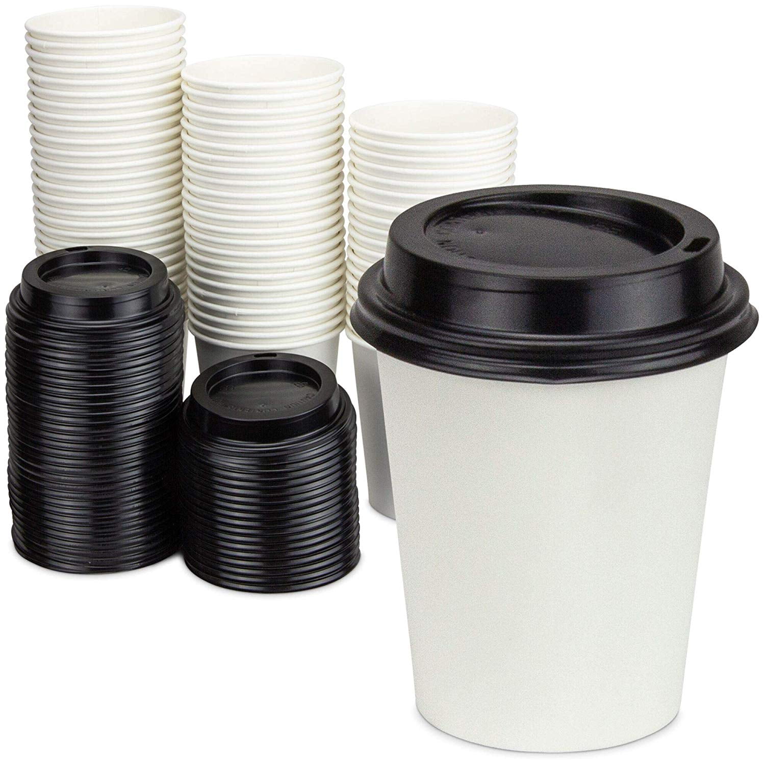 100 X 7oz White Disposable Paper Cups Single Wall Cups White Paper Cups Sealed 