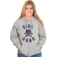 thumbnail image 4 of Girl Gang Punk Kittycat Crossbones Womens Plus Size Graphic Zipper Hoodie Brisco Brands 3X, 4 of 5