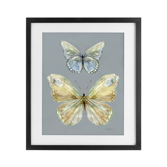 Stupell Industries Delicate Butterflies on Slate Black Framed Print Under Glass, design by Carol Robinson