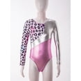 thumbnail image 5 of YEAHDOR Kids Girls Metallic Printed Gymnastics Leotard Long Sleeve Dance Unitard Biketard, 5 of 7