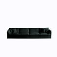 thumbnail image 4 of Llinc Store Chenille 4-Seater Modular Sofa with Footrest, 4 Seater U-Shaped Sectional Couch with 2 Ottoman for Living Room, Black, 4 of 5