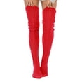 thumbnail image 2 of LAVA 2 Pairs Women's Cable Knitted Thigh High Socks Over the Knee High Boot Socks Extra Long Winter Leg Warmers Red, 2 of 9