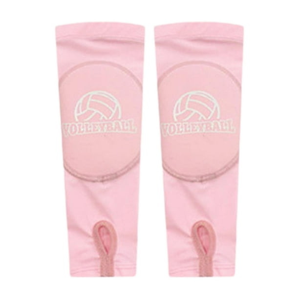 2 piezas de guantes de voleibol, mangas acolchadas, mangas de entrenamiento Rosa