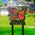 thumbnail image 5 of Personalized Garden Signs, Custom Metal Colorful Butterfly Garden Sign for Outside, Butterfly Garden Stake Metal Sign Garden Name Sign, Garden Decor Sign Yard Sign with Stakes(16inches-Nonporous), 5 of 8
