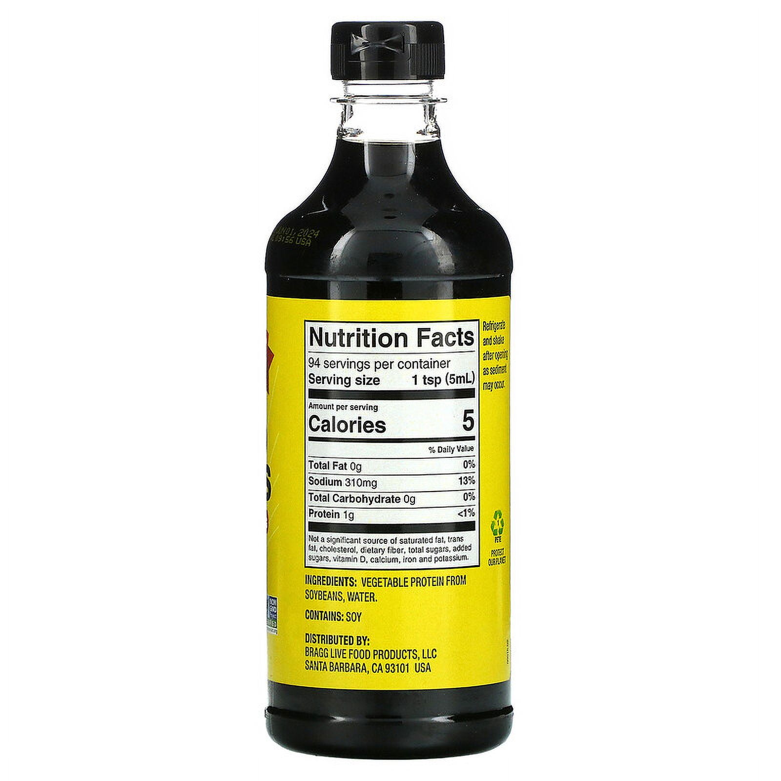 Bragg, Liquid Aminos, Soy Protein Seasoning, 16 fl oz Pack of 4