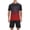 Red, variant on Men's Workout Outfit Sets Mesh Breathable Quick Dry T-Shirt and Elastic Shorts 2-Piece Running Fitness Exercise Set Gradient Color Athletic Sportswear for Men
