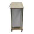 thumbnail image 6 of Household Essentials 3-Bag Laundry Sorter, Smooth Woodgrain Laminate Shelving, Sturdy Steel Frame, Wheeling and Stationary Feet Options, Washable Linen Laundry Bags, Light Ash, 6 of 9