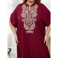 thumbnail image 5 of Edolynsa Plus Size Moroccan Kaftan Dress for Women Embroidery Caftan Tunic Maxi Beach Dresses Bathing Suit Cover up Sleepwear, 5 of 10