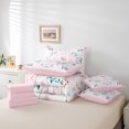 thumbnail image 6 of jejeloiu Cute Bowtie Ribbon 7 Pieces Bedding Comforter Set,Rustic Flowers Full Bedding Set,Retro Damask Floral Fitted Sheet Flat Sheet For Girls Kids,Microfiber Bedroom Decor Reversible, 6 of 8