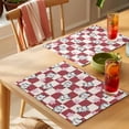 thumbnail image 4 of Cute Cat Placemats Set of 12 Red White Plaid Cartoon Checkered Place Mats Indoor Wipeable Table Mats Washable Cloth Dining Table Placemats for Kitchen Holiday Party Home Decor 13x19 Inch, 4 of 9