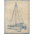 thumbnail image 2 of Harper, Ethan 15x18 White Modern Wood Framed Museum Art Print Titled - Yacht Blueprint I, 2 of 4