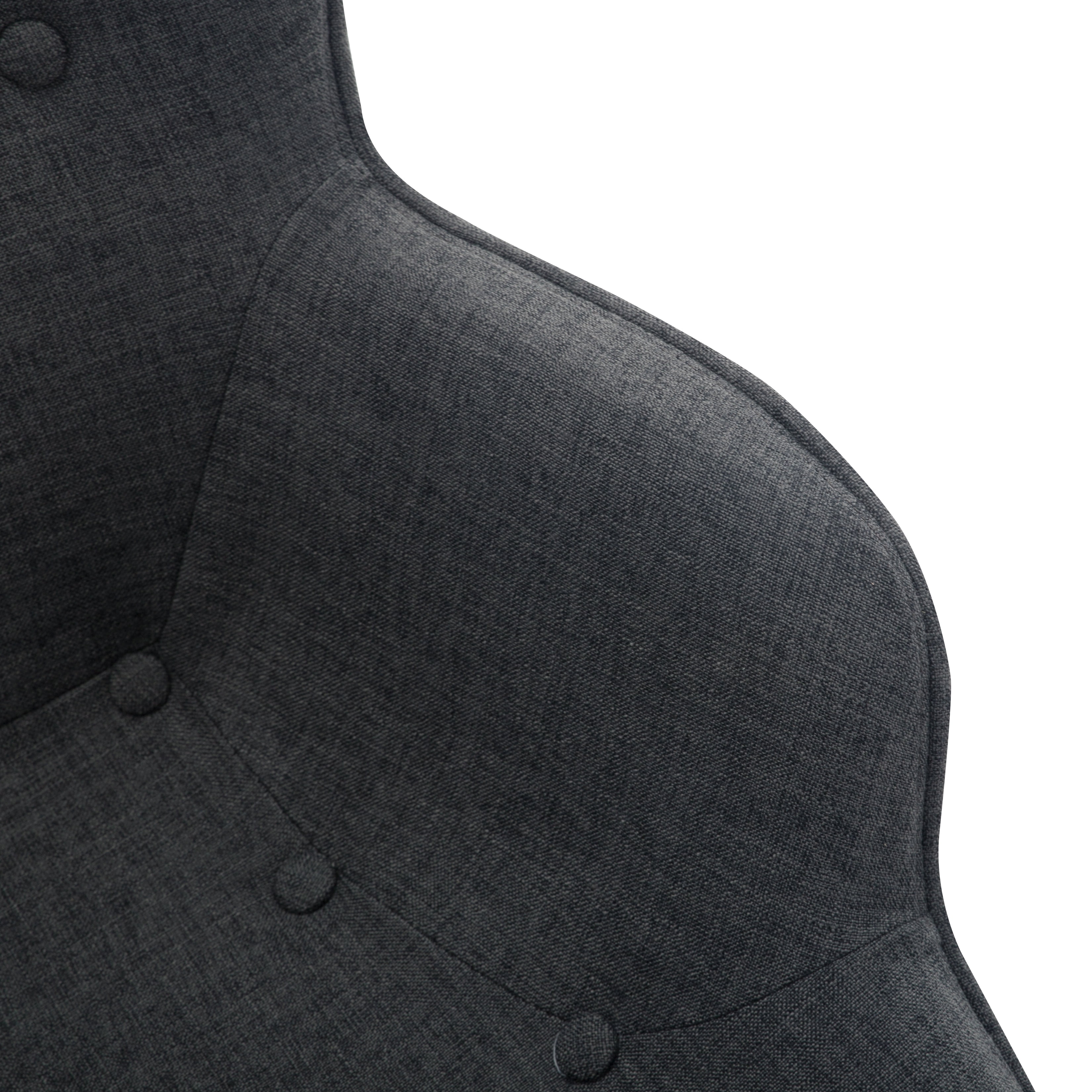 BSHTI Linen Button-Tufted Wingback Armchair with Ottoman, Modern Mid Century Accent Chair, Grey Linen Reading Lounge Chair for Bedroom Living Room Home Office