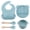 Blue, variant on Silicone Baby Feeding Set, Food Grade Silicone Suction Bowl, Divided Suction Plates, Bib, Spoons Set, Toddlers Self Feeding Supplies Set