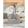 thumbnail image 6 of Gray Moon 2 In 1 Convertible Teddy Fleece Kids Sofa Lounge Chair, 6 of 7