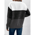 thumbnail image 6 of Womens Long Sleeve Sweater Crew Neck Casual Loose Knit Multicolor Top Black XL, 6 of 6