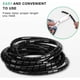 thumbnail image 3 of Funda en espiral flexible universal de 6 mm, kit de organización de cables, 1 paquete de tubo de enrollado de cable en espiral para proteger el cable de antena de TV/PC/USB/TV/AUX (15 m), negro (6 mm,, 3 of 5