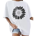 thumbnail image 1 of Camiseta de mujer con cuello redondo, camiseta básica elegante para regalo de vacaciones para mujer M, 1 of 7