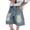 A Blue, variant on Boys Shorts Boys Casual Cargo Denim Shorts Solid Elastic Waist Five Pocket Summer Outdoor Play Shorts for Kids Black 6 Years-7 Years