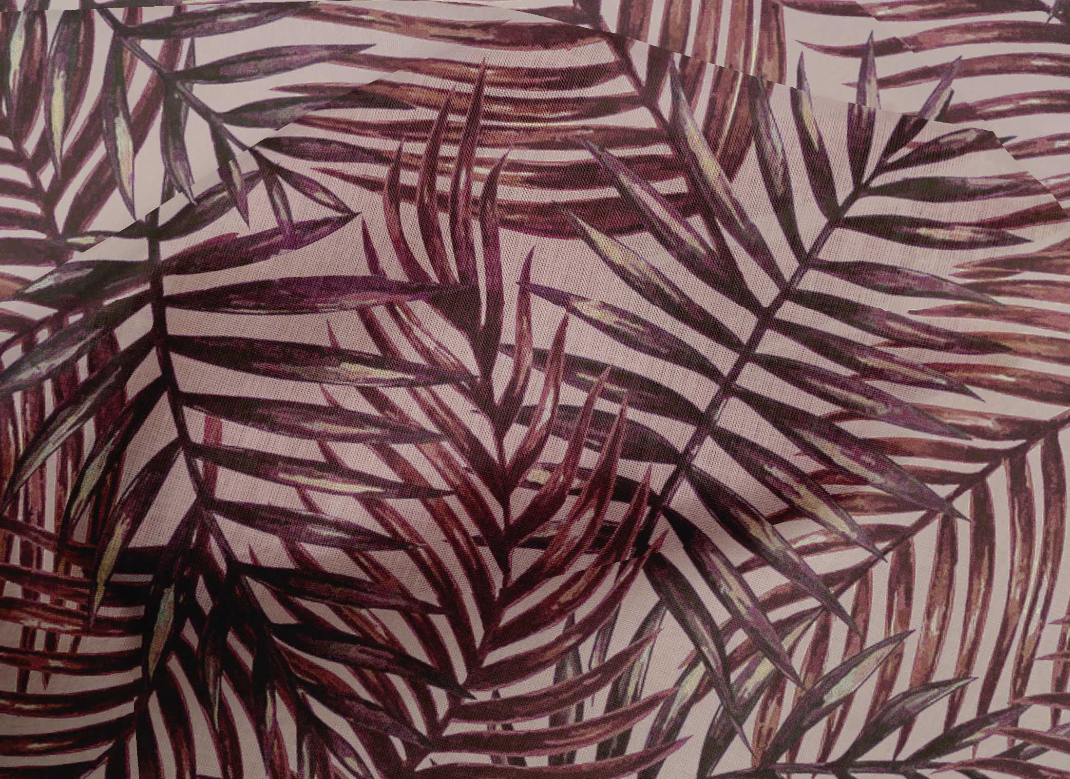 oneOone Cotton Poplin Dark Magenta Fabric Leaves Sewing Fabric By The Yard Printed Diy Clothing Sewing Supplies 56 Inch Wide