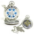 thumbnail image 2 of Freemason Master Free Mason Mens Pocket Watch Gold&Silver Tone Square&Compasses, 2 of 3