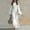 White, variant on Women's Crew Neck Bell Sleeve Maxi Dress, Solid Loose Straight Mid Waist Floor-Length Casual Vacation Dress Khaki XL(XL)