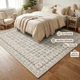 thumbnail image 4 of CHAKME 5'x7' Area Rugs Washable Non Slip Floral Living Room Large Vintage Green American Country Oriental Flower Rug Distressed Retro Farmhouse Soft Carpet,Beige, 4 of 5
