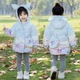 thumbnail image 4 of Abrigo de peluche de invierno con capucha de Anime Kuromi Melody Sanrioed, estilo coreano, princesa para niñas y niños, ropa Kawaii, prendas de vestir cálidas para bebés, 4 of 5