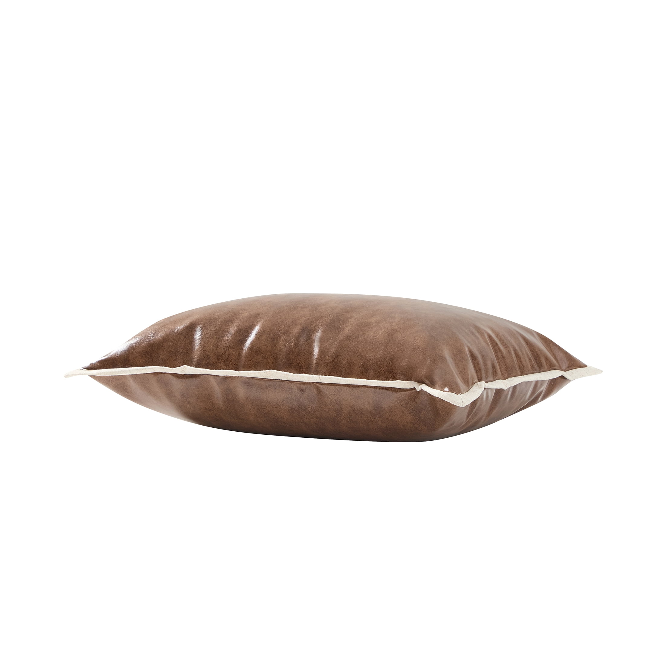 Home Decor Collection 14" x 20" Brown Faux Leather Decorative Pillow