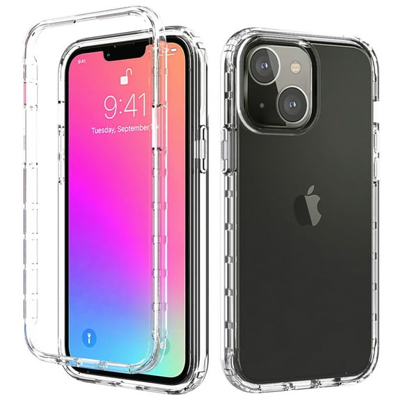 iPhone 13 Case, Dteck Crystal Clear Transparent Case, without Built-in Screen Protector, Full Body Shockproof Cover for iPhone 13