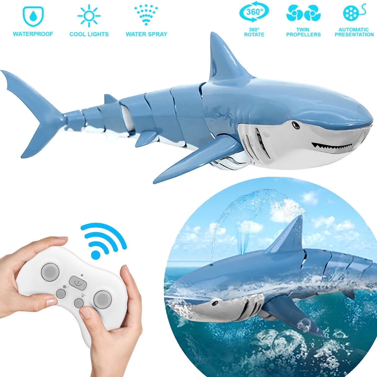 アイドルグッズ SHARK Lvelia 2.4Ghz Remote Control Shark Toys for Boys Girls,1:18