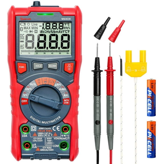 AstroAI Digital Multimeter, TRMS 6000 Counts Auto-Ranging Voltage Tester